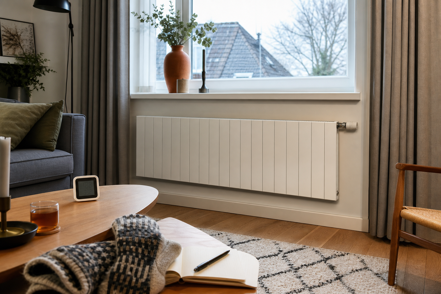 Praktisch woonbeeld bij warmte in huis houden zonder ventilatie te vergeten